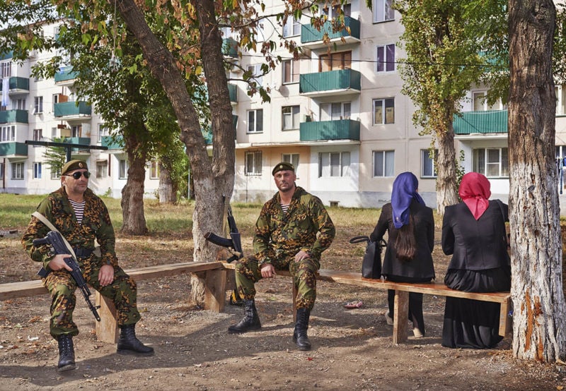 Sicherheitsleute Patroulieren Wohngebiete In Grozny